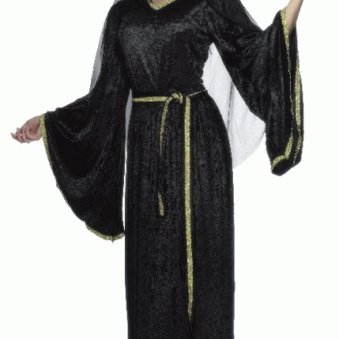 Middeleeuws dames kostuum jurkje zwart carnaval