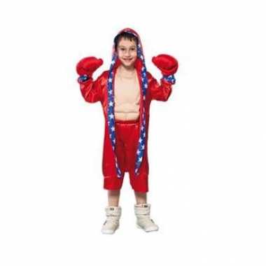 Rood bokser kostuum kinderen carnaval