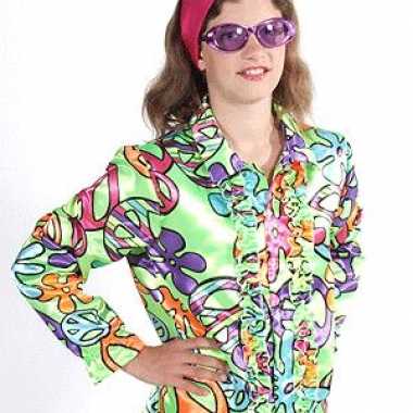 Rouge hippie kostuum peace kids carnaval