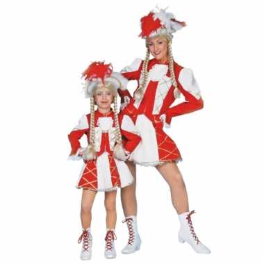 Showdans kostuumje meiden rood wit carnaval
