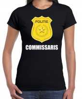 Commissaris politie embleem carnaval t kostuum zwart dames