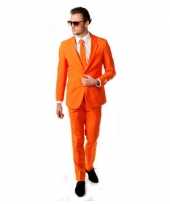 Compleet oranje kostuum inclusief das carnaval
