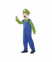 Groene super loodgieter kostuum kids carnaval