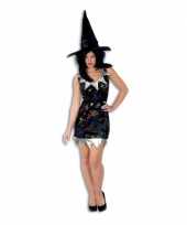 Kostuum kort heksen jukje zwart dames carnaval