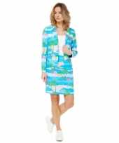 Kostuum leuk colbert rok flamingo print carnaval