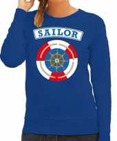 Kostuum zeeman sailor verkleed sweater blauw dames carnaval