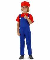 Loodgieter mario verkleed kostuum rood jongens carnaval