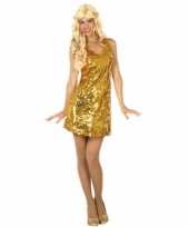Pailletten kostuum jurkje goud dames carnaval