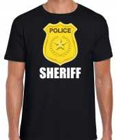 Sheriff police politie embleem t kostuum zwart heren carnaval