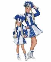 Showdans kostuumje meiden blauw wit carnaval
